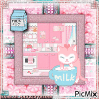♥♠♥Kitten & Milk♥♠♥ animovaný GIF