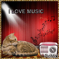 I love music - GIF animé gratuit