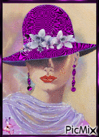 Chica con sombrero morado. - Ücretsiz animasyonlu GIF