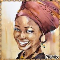Portrait de femme en peinture - PNG gratuit