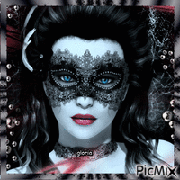 femme masque - 免费动画 GIF