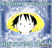 luffy welcomes you to heaven анимиран GIF