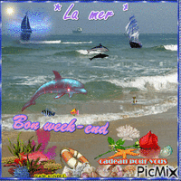 * Bon week-end & La mer * - Free animated GIF