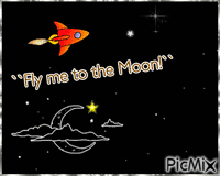 fly me to the moon Animated GIF