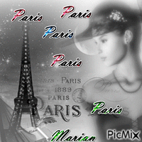 Paris carte postale animovaný GIF