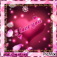 pink I love you - GIF animado grátis
