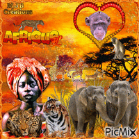 .. Love Africa  ... M J B Créations - GIF เคลื่อนไหวฟรี