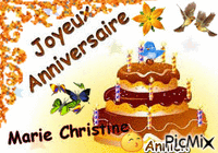 anniversaire Marie-Christine - Ücretsiz animasyonlu GIF