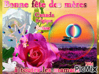 Bonne fête des méres " Canada, Belgique, Suisse " - GIF animé gratuit