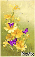 Mariposas púrpura - GIF animado gratis