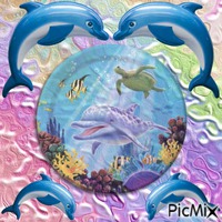 dolphin background - Бесплатный анимированный гифка