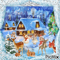 Magic Winter with childrens and animals