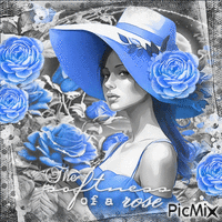 Woman rose blue - 無料のアニメーション GIF