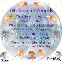 Angel Saying: I Believe in Angels GIF animado