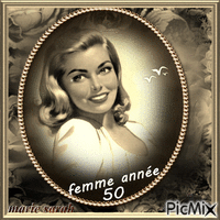 portrait femme année 50 - Безплатен анимиран GIF