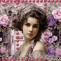 Vintage woman-lady animovaný GIF
