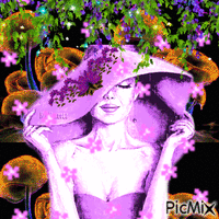 Lady flowers - Gratis animeret GIF