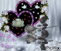 černá srdce animuotas GIF