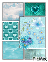 Blue Collage Animiertes GIF