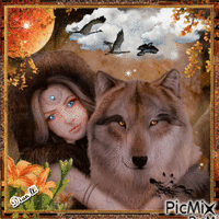 The Wolf & the Lady. Animated GIF