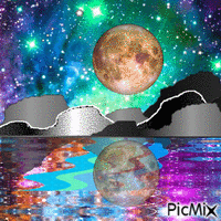 Moon NIght Nebula - GIF animé gratuit