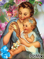 Mère et enfant animovaný GIF
