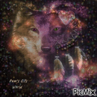 Wolf and Hearts Fire анимиран GIF