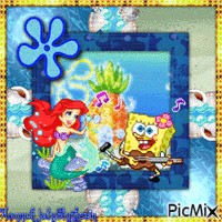 {Ariel and Spongebob - Musical Jam} GIF animé