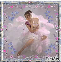 Lady in pink and silver. animēts GIF
