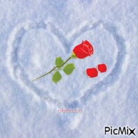 Καρδιά στο χιόνι animēts GIF