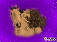 cheval & femme - GIF animé gratuit