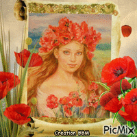 Portrait femme par BBM GIF animado