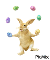 Coniglietto con le uova di Pasqua - Free animated GIF