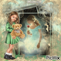 La fillette et l'ange par BBM animovaný GIF