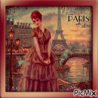 Vintage "From Paris, With Love" - ​​Brauntöne