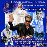 hommage à Johnny Hallyday Gif Animado