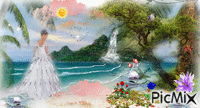 plage romantique - GIF animé gratuit