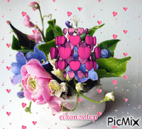 gif-flowers-hearts animasyonlu GIF