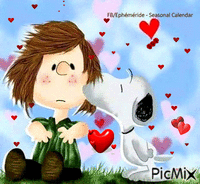 Le baiser de Snoopy - GIF animé gratuit