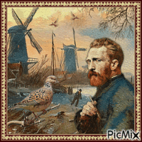 Taube van Gogh - Free animated GIF