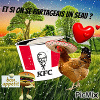 seau de poulet frit 🍗☆*: .｡. o(≧▽≦)o .｡.:*☆ - GIF animado grátis