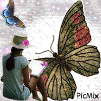 motýlí dívka - Free animated GIF