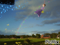 Gunga på en regnbåge - GIF animate gratis