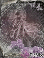 boceto de un ángel gris - GIF animé gratuit