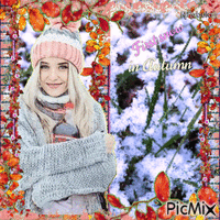 Frist snow in Autumn animirani GIF