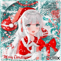 Christmas - Anime Girl Santa - GIF animado grátis
