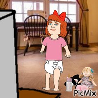 Elizabeth watching Hanna-Barbera cartoons Animated GIF