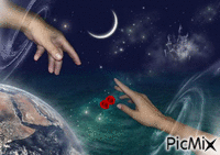 Love through space! - GIF animado gratis