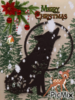 WOLF CHRISTMAS - Free animated GIF