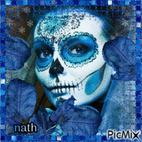 Sugar skull girl,concours - Free animated GIF
